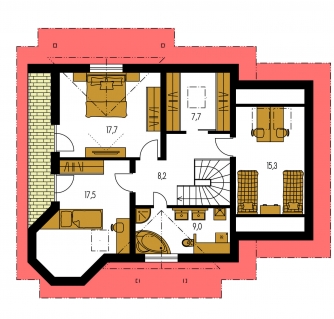 Mirror image | Floor plan of second floor - KLASSIK 141